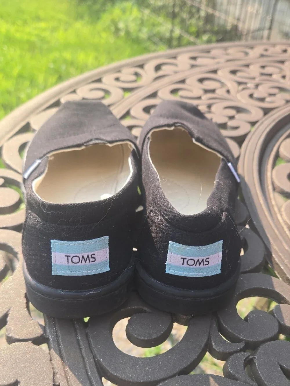 TOMS Women's Black Canvas Slip-On Moccasins